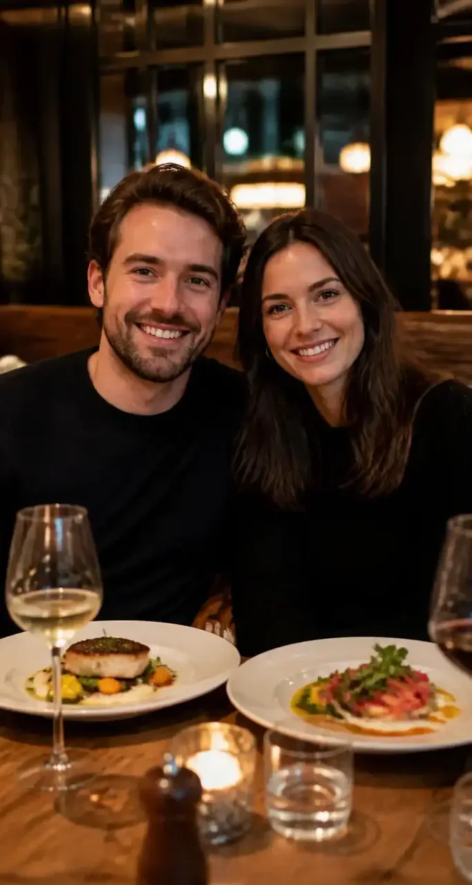 Couple attablé dans un restaurant lillois
